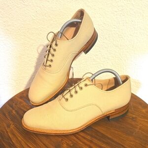 ET Wright |Cream Masters Collection Lace Up Oxford Neutral Dress Shoes Sz.10D